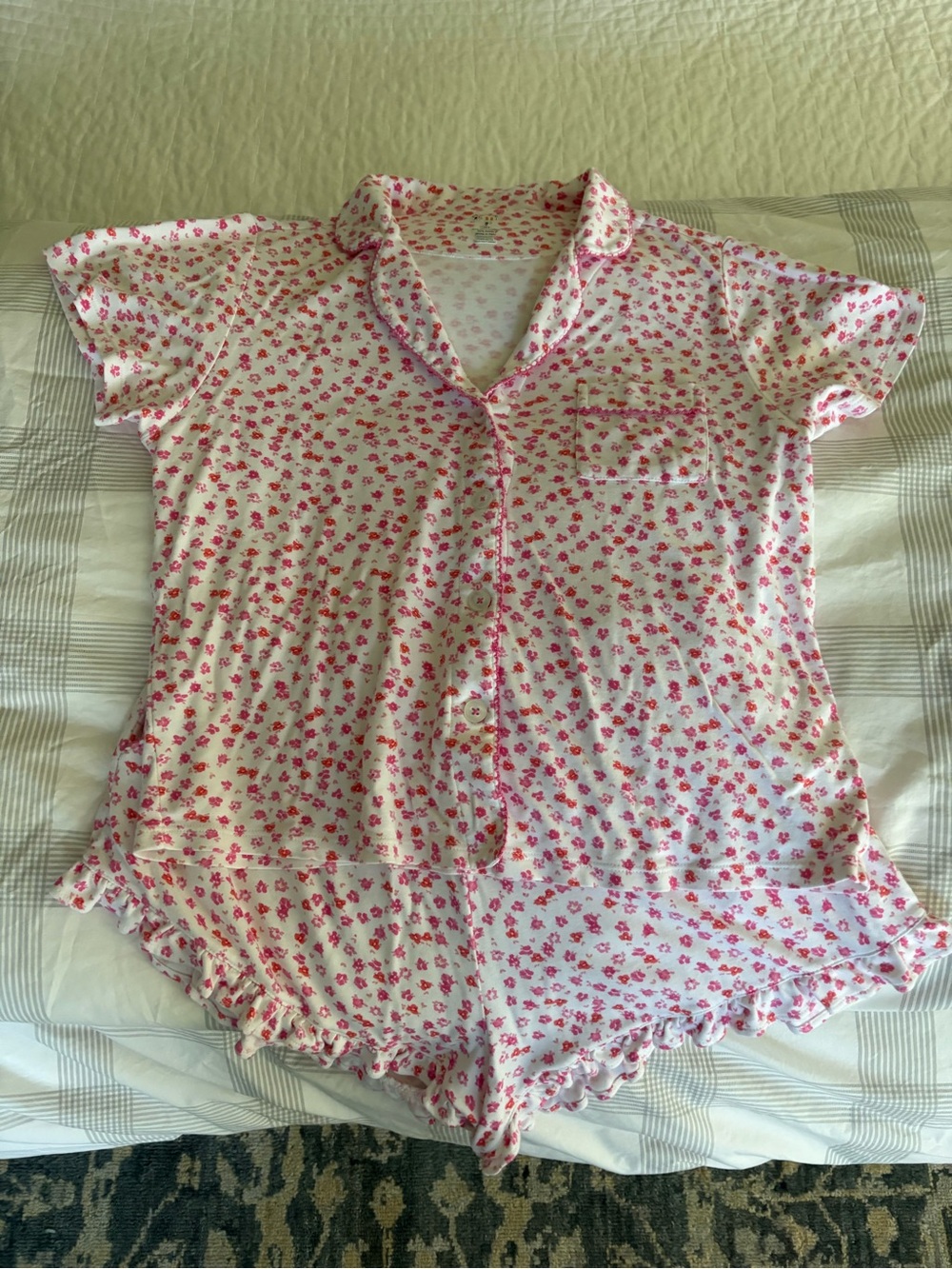Roller Rabbit Wyatt Pink Floral Short Sleeve Pajama Set